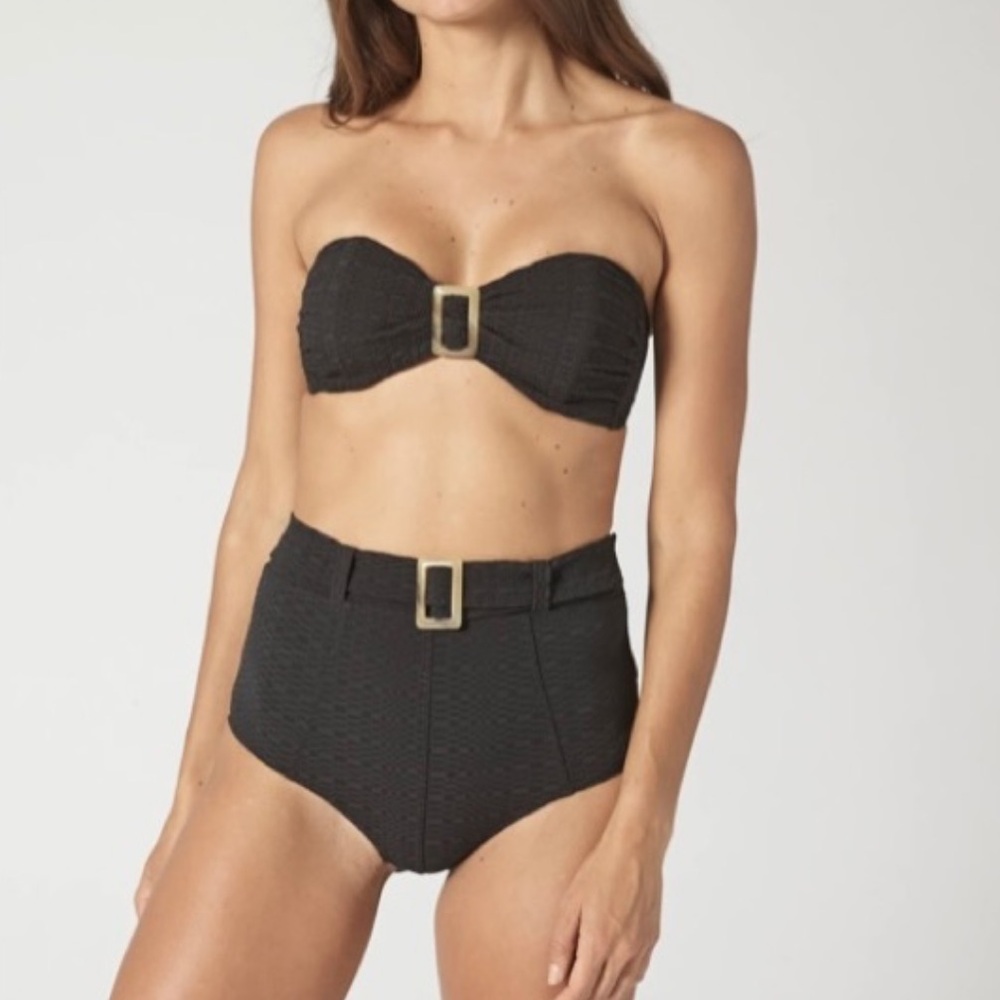 Lisa Marie Fernandez brown strapless belted bikini size 4